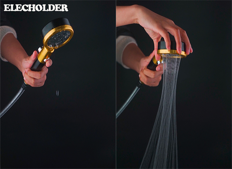 Black Golden Filter High Pressure Water Handheld Shower Head
