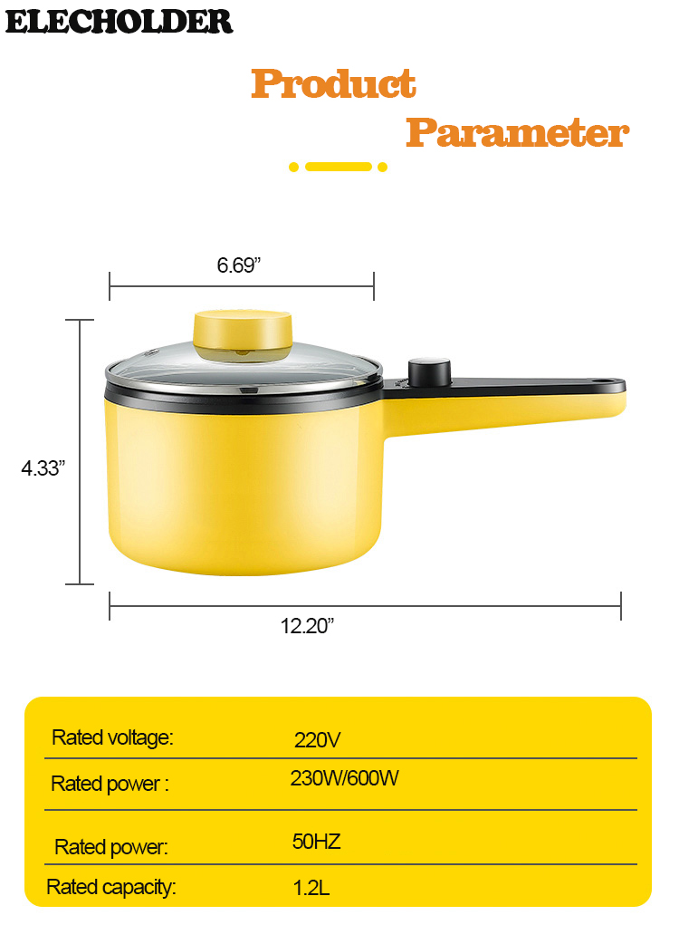 Portable Multifunction Colorful double-deck Mini Electric Cooking Pot 